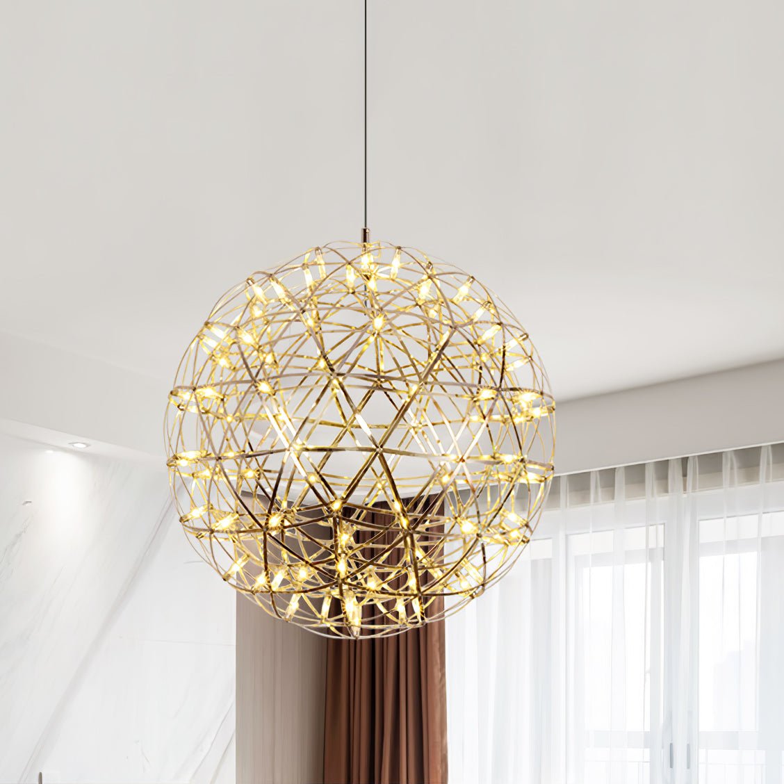 Ivthayra Lampe Pendante Boule Dorée de Luxe Postmoderne - Neutralighting