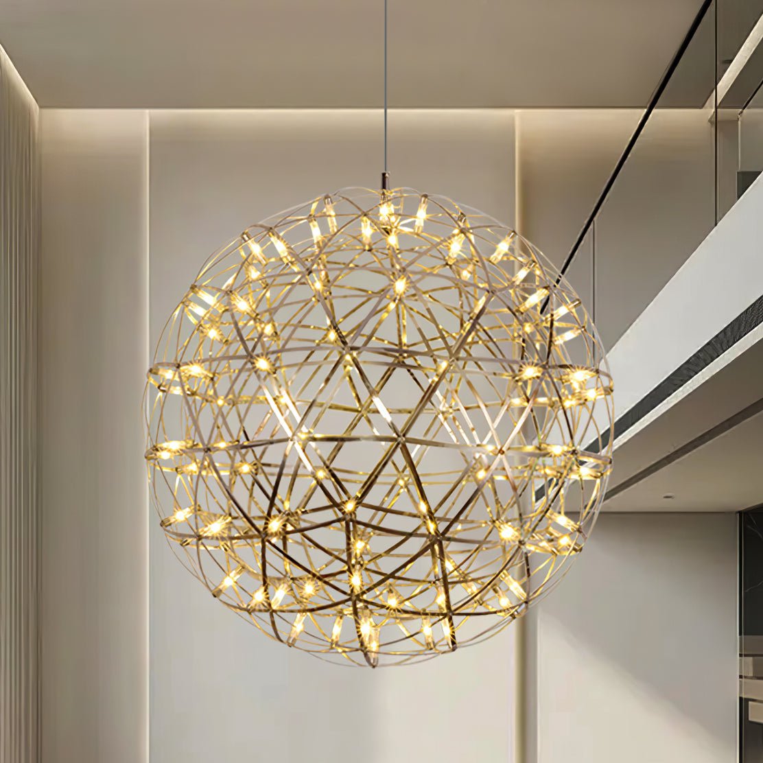 Ivthayra Lampe Pendante Boule Dorée de Luxe Postmoderne - Neutralighting