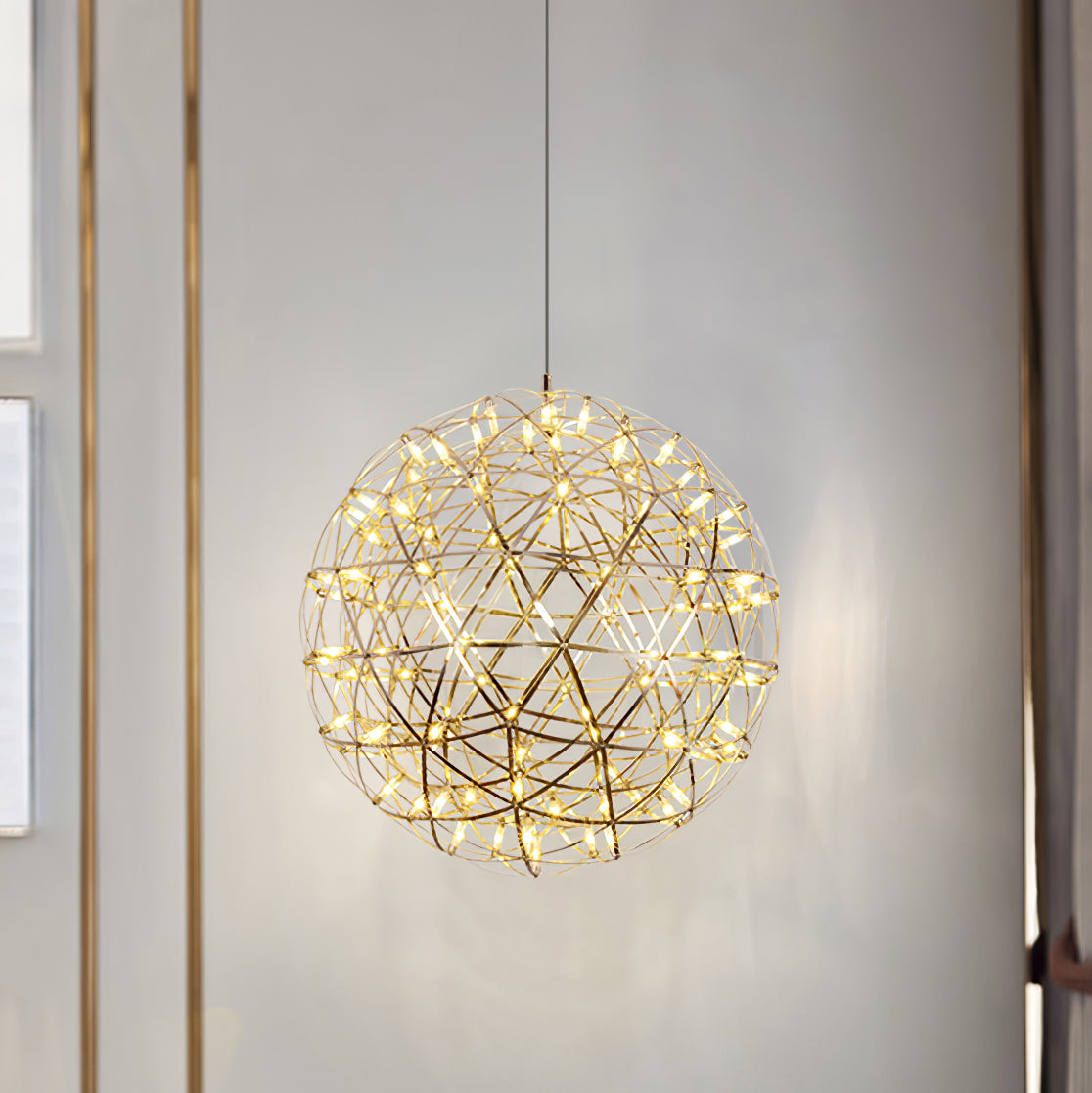 Ivthayra Lampe Pendante Boule Dorée de Luxe Postmoderne - Neutralighting
