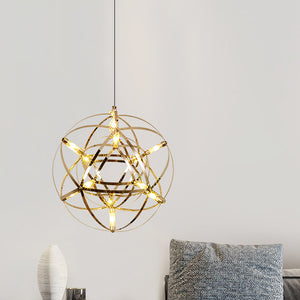 Ivthayra Lampe Pendante Boule Dorée de Luxe Postmoderne - Neutralighting