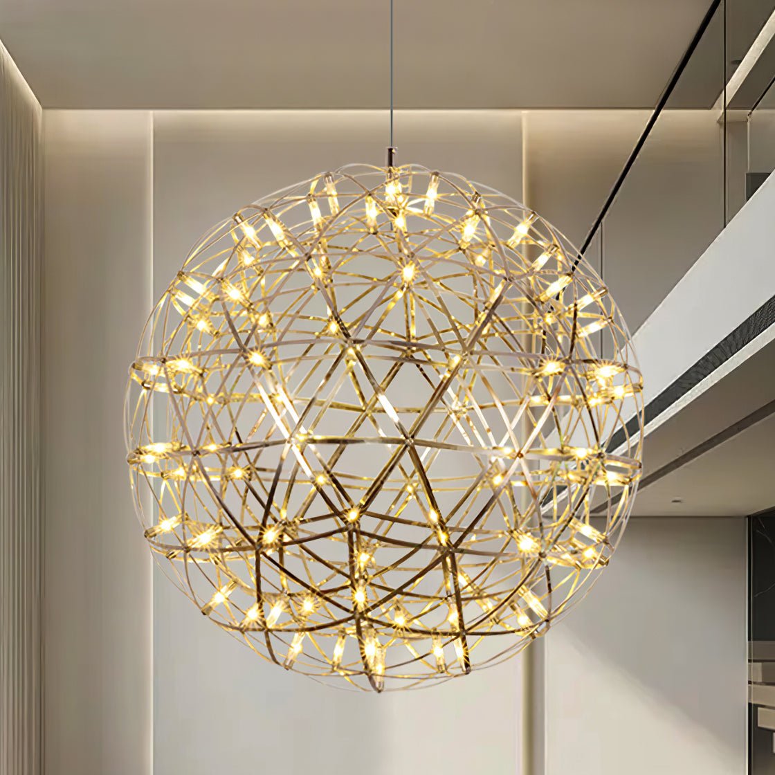 Ivthayra Lampe Pendante Boule Dorée de Luxe Postmoderne - Neutralighting