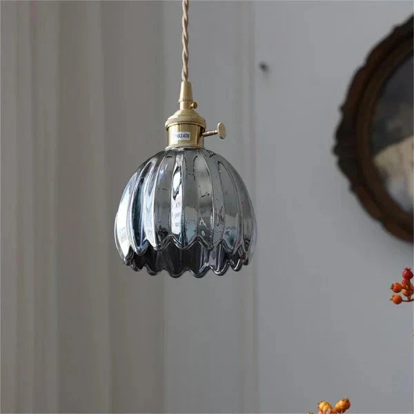 Suspension Japonaise Rétro En Verre À Fleurs