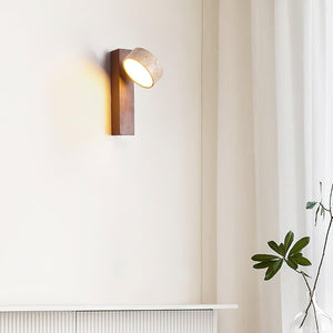 Jovan Applique Murale en Travertin & Bois - Neutralighting