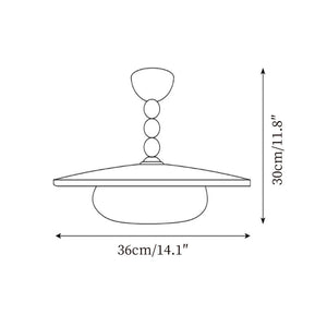 Yeste Plafonnier couleur noyer et imitation albâtre blanche - Neutralighting