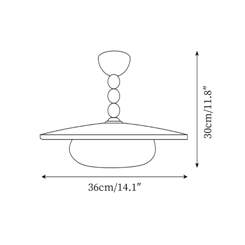Yeste Plafonnier couleur noyer et imitation albâtre blanche - Neutralighting