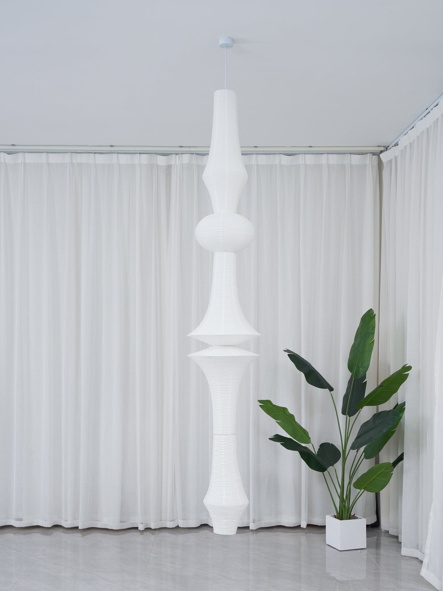 Lustra Suspension Luminaire Papier Washi E pour Salon - Neutralighting