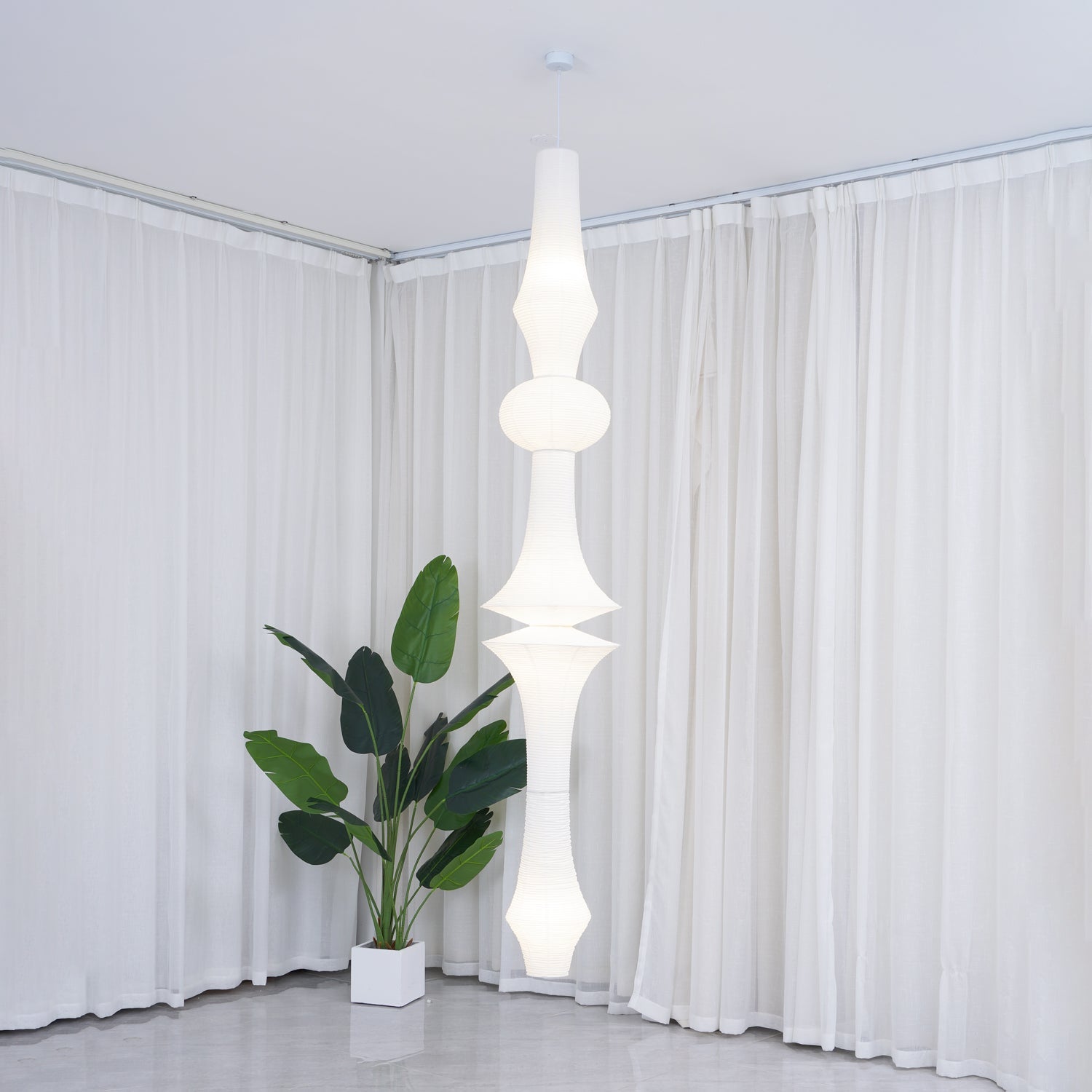 Lustra Suspension Luminaire Papier Washi E pour Salon - Neutralighting