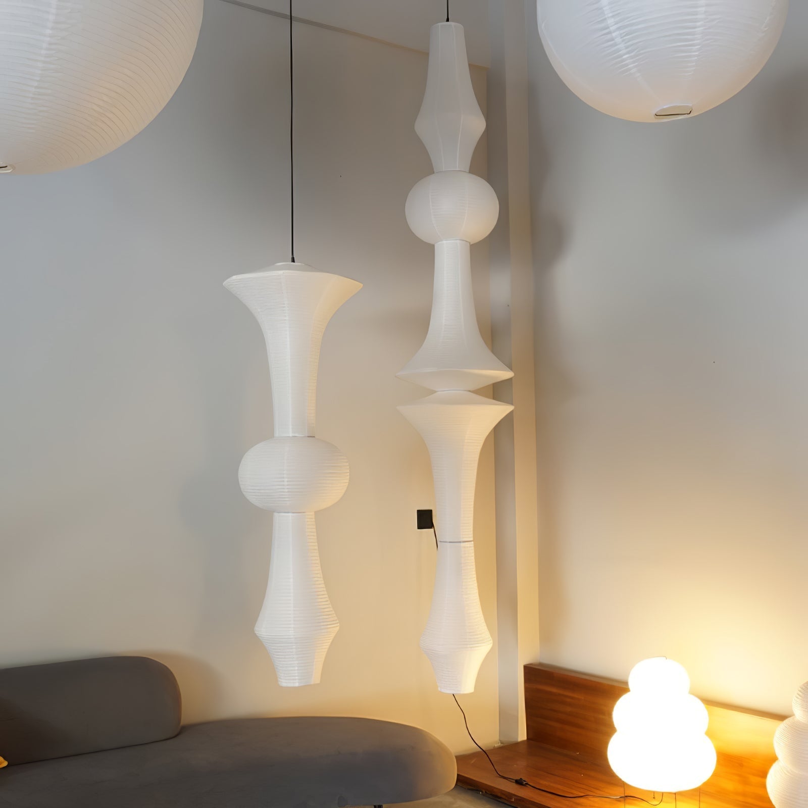 Lustra Suspension Luminaire Papier Washi E pour Salon - Neutralighting