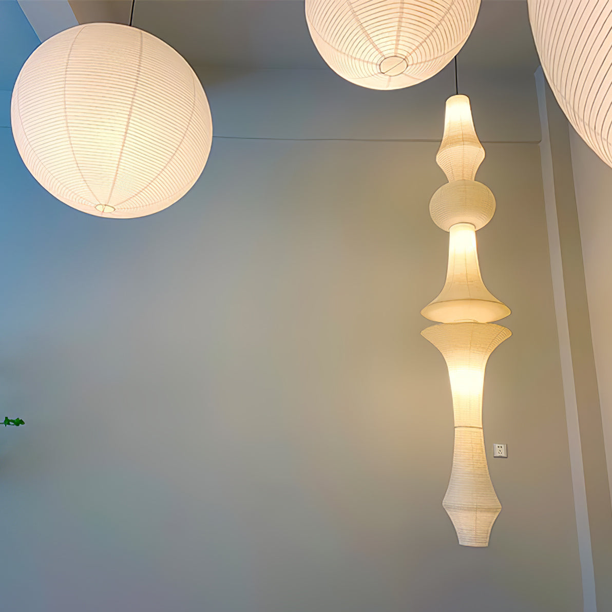 Lustra Suspension Luminaire Papier Washi E pour Salon - Neutralighting