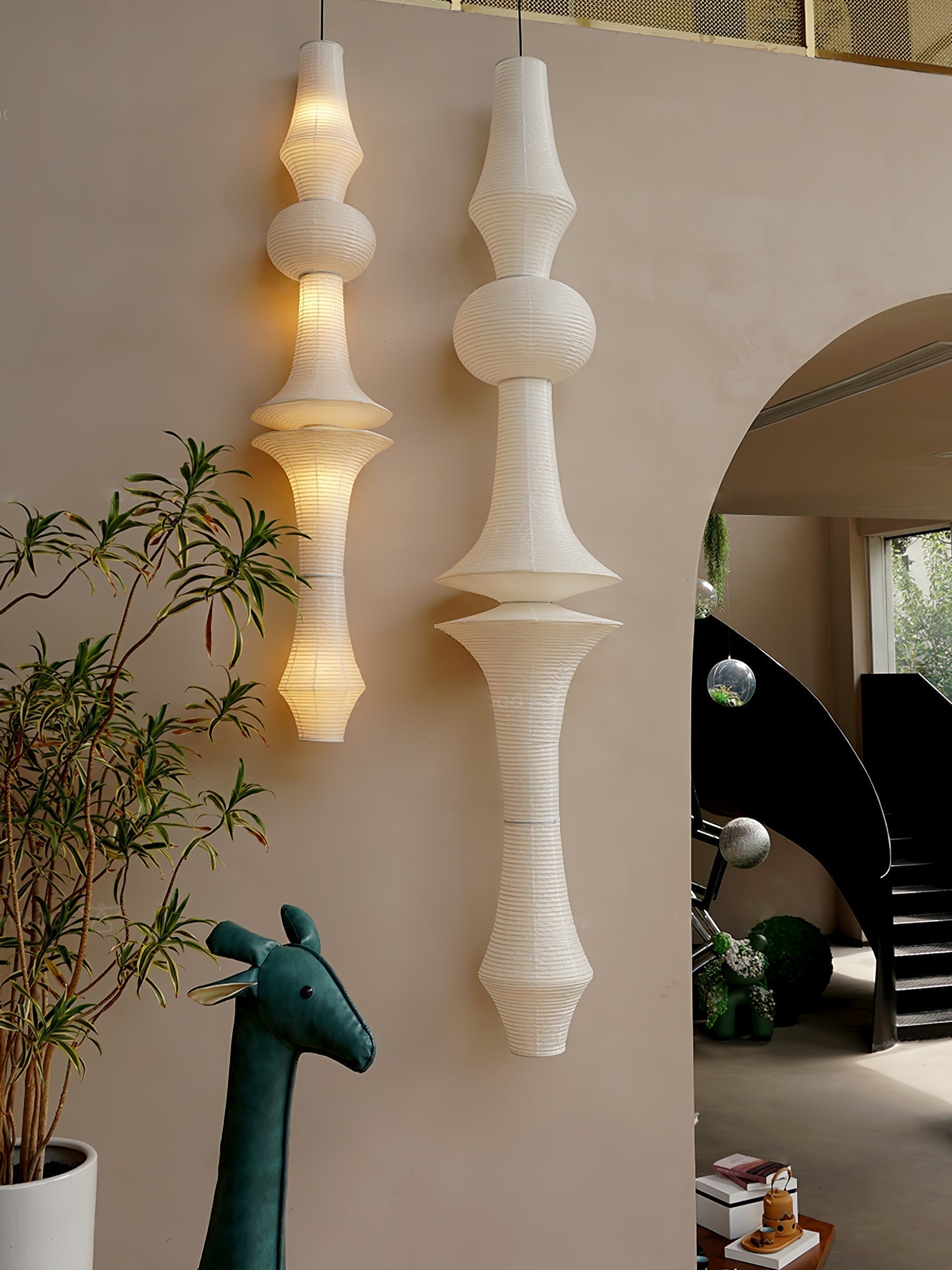 Lustra Suspension Luminaire Papier Washi E pour Salon - Neutralighting