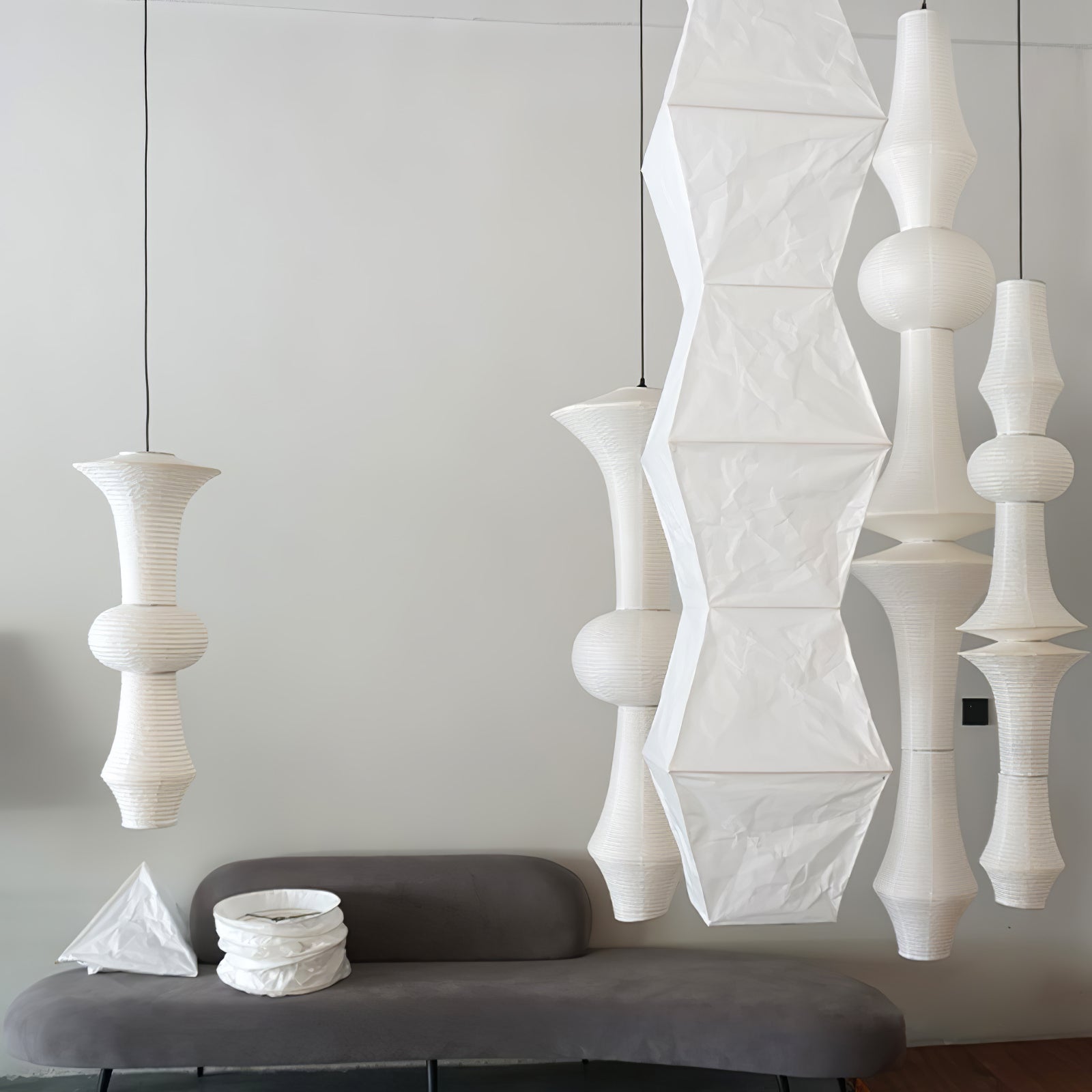 Lustra Suspension Luminaire Papier Washi E pour Salon - Neutralighting