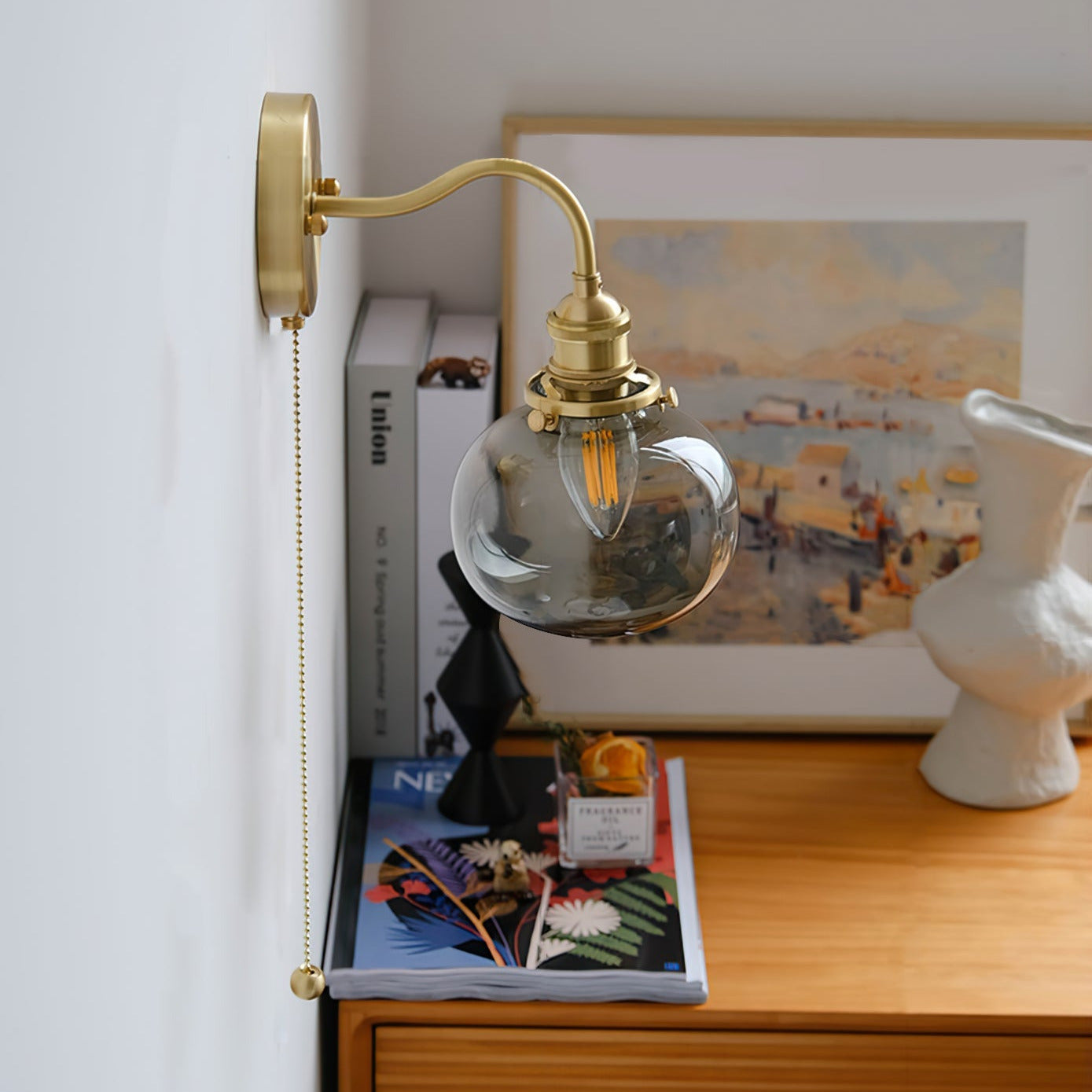 June Applique Murale Vintage en Verre - Neutralighting