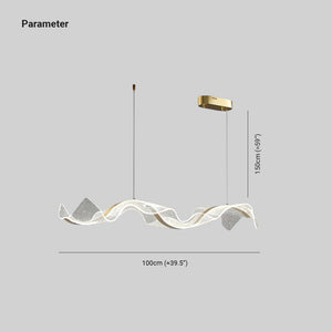 Yela Luminaires Suspensions Vague Moderne Métal/Acrylique Blanc/Doré Salon - Neutralighting