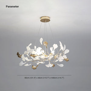 Jarn Suspension Feuille/Multi Moderne Métal/Céramique Doré/Blanc Salon - Neutralighting