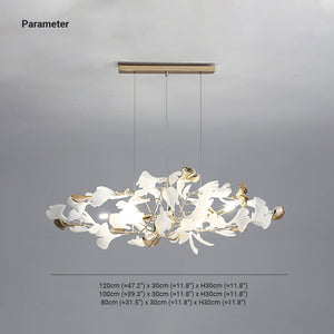 Jarn Suspension Feuille/Multi Moderne Métal/Céramique Doré/Blanc Salon - Neutralighting