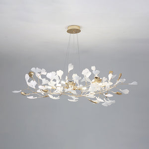 Jarn Suspension Feuille/Multi Moderne Métal/Céramique Doré/Blanc Salon - Neutralighting
