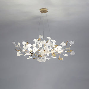 Jarn Suspension Feuille/Multi Moderne Métal/Céramique Doré/Blanc Salon - Neutralighting