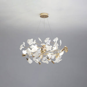 Jarn Suspension Feuille/Multi Moderne Métal/Céramique Doré/Blanc Salon - Neutralighting